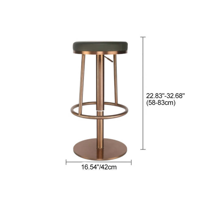 Modern Round Leather Steel Bar Stool