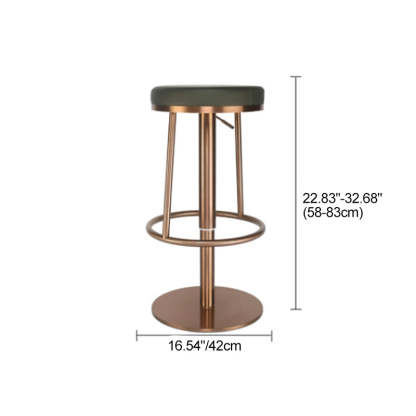 Modern Round Leather Steel Bar Stool