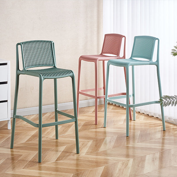 Minimalist Plastic Bar Stool with Backrest