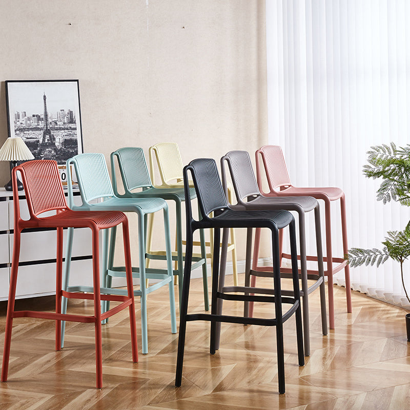 Minimalist Plastic Bar Stool with Backrest