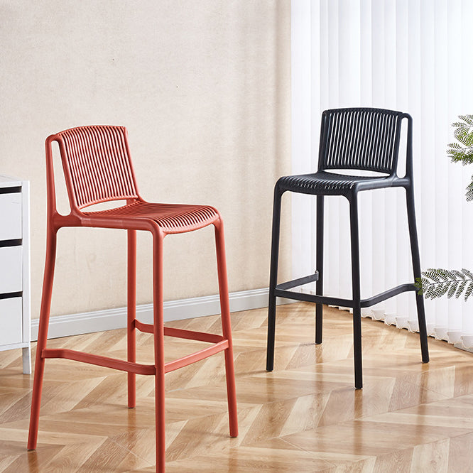 Minimalist Plastic Bar Stool with Backrest