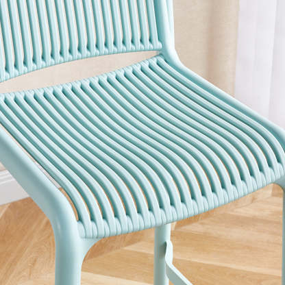 Minimalist Plastic Bar Stool with Backrest — Blue