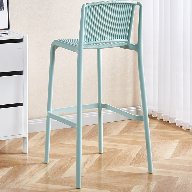 Minimalist Plastic Bar Stool with Backrest