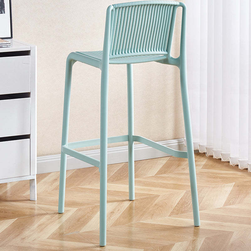 Minimalist Plastic Bar Stool with Backrest