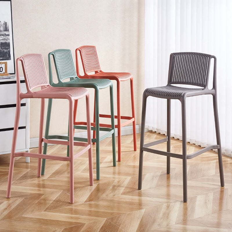 Minimalist Plastic Bar Stool with Backrest