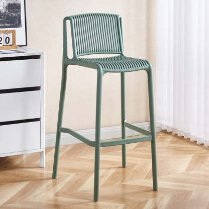 Minimalist Plastic Bar Stool with Backrest
