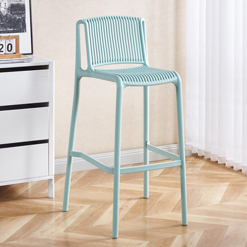 Minimalist Plastic Bar Stool with Backrest