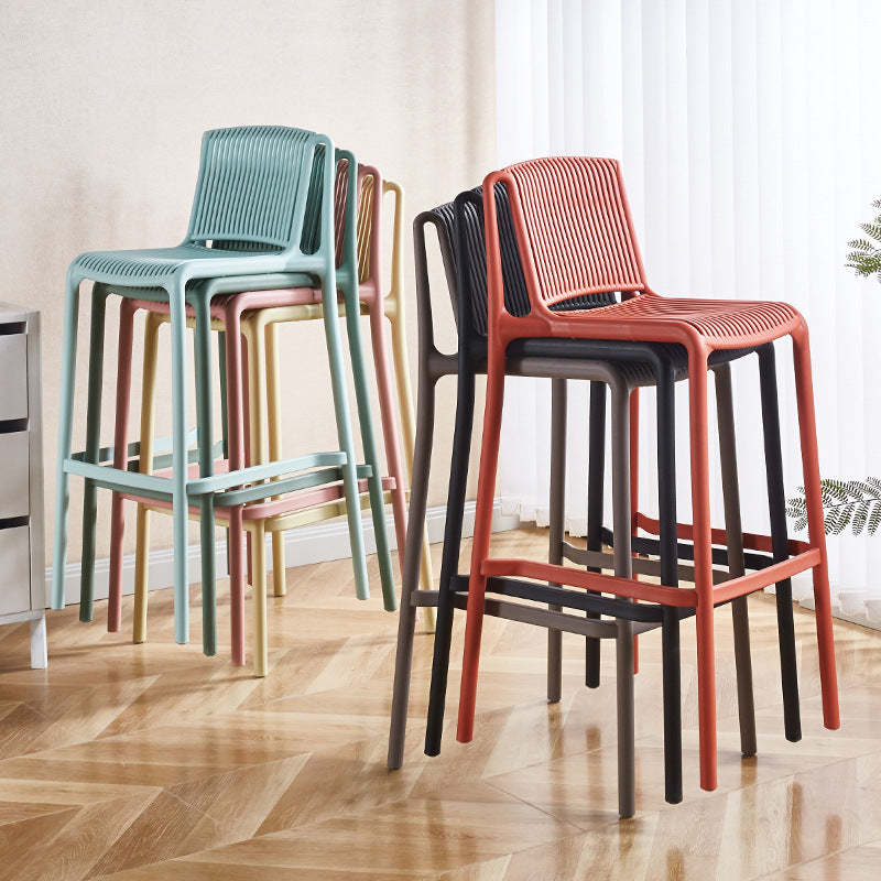 Minimalist Plastic Bar Stool with Backrest