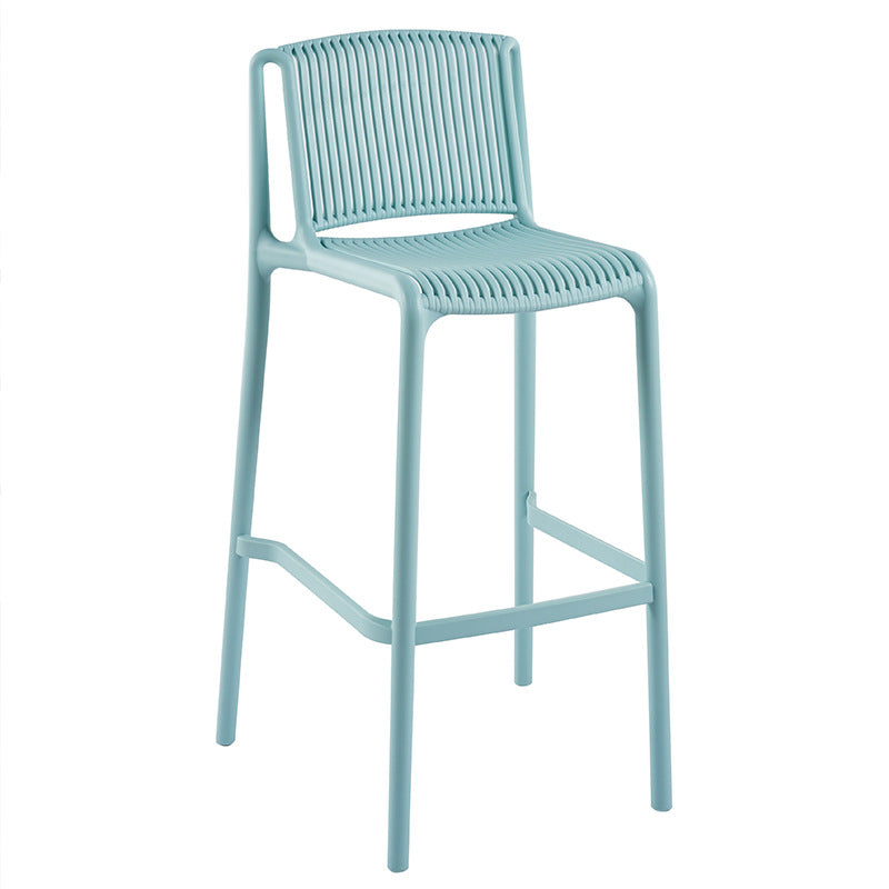 Minimalist Plastic Bar Stool with Backrest