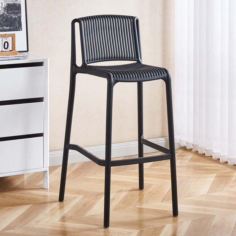 Minimalist Plastic Bar Stool with Backrest