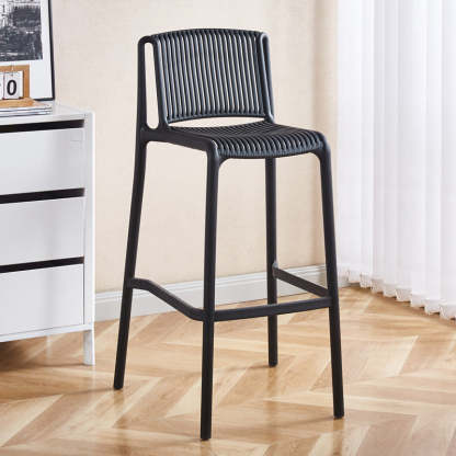 Minimalist Plastic Bar Stool with Backrest