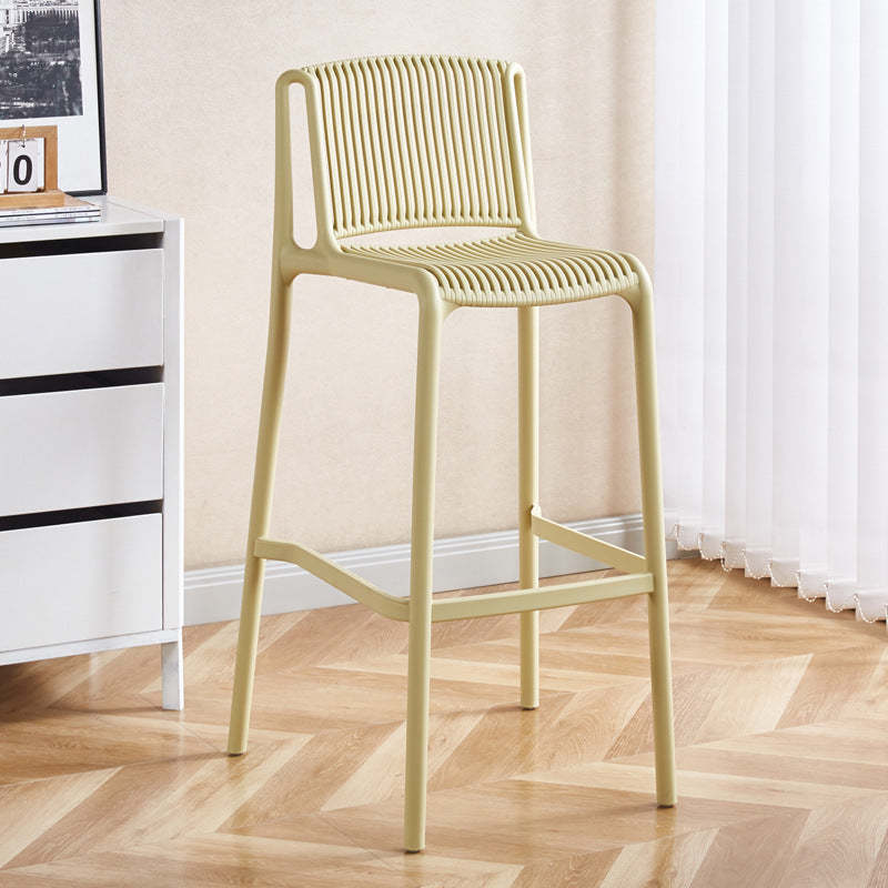 Minimalist Plastic Bar Stool with Backrest