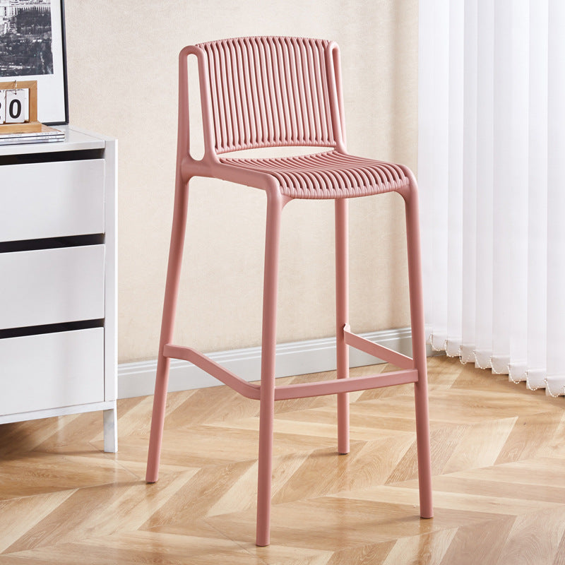 Minimalist Plastic Bar Stool with Backrest