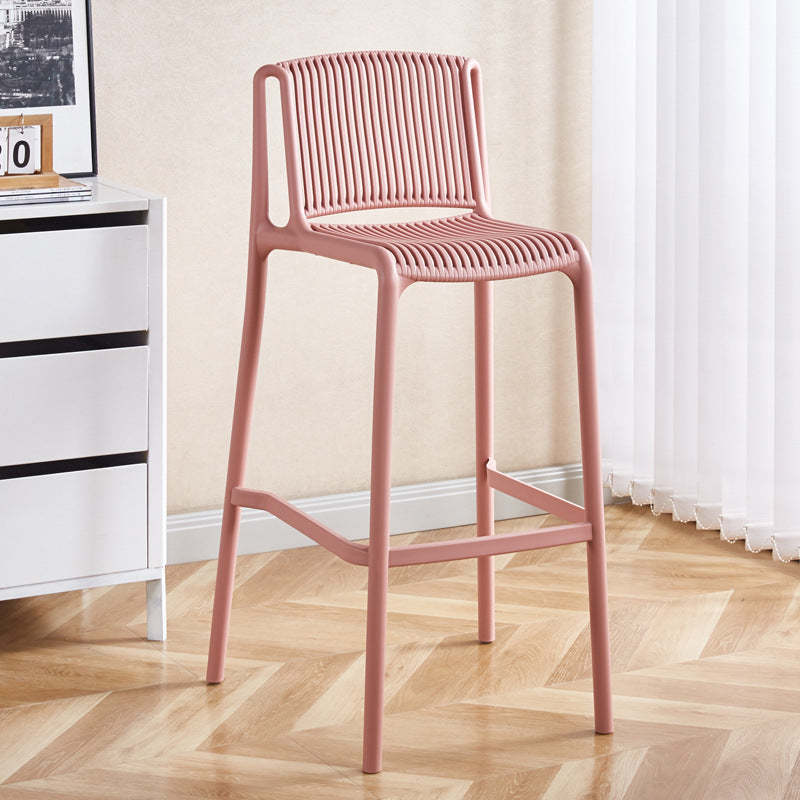 Minimalist Plastic Bar Stool with Backrest