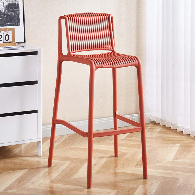 Minimalist Plastic Bar Stool with Backrest