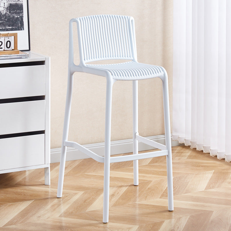 Minimalist Plastic Bar Stool with Backrest