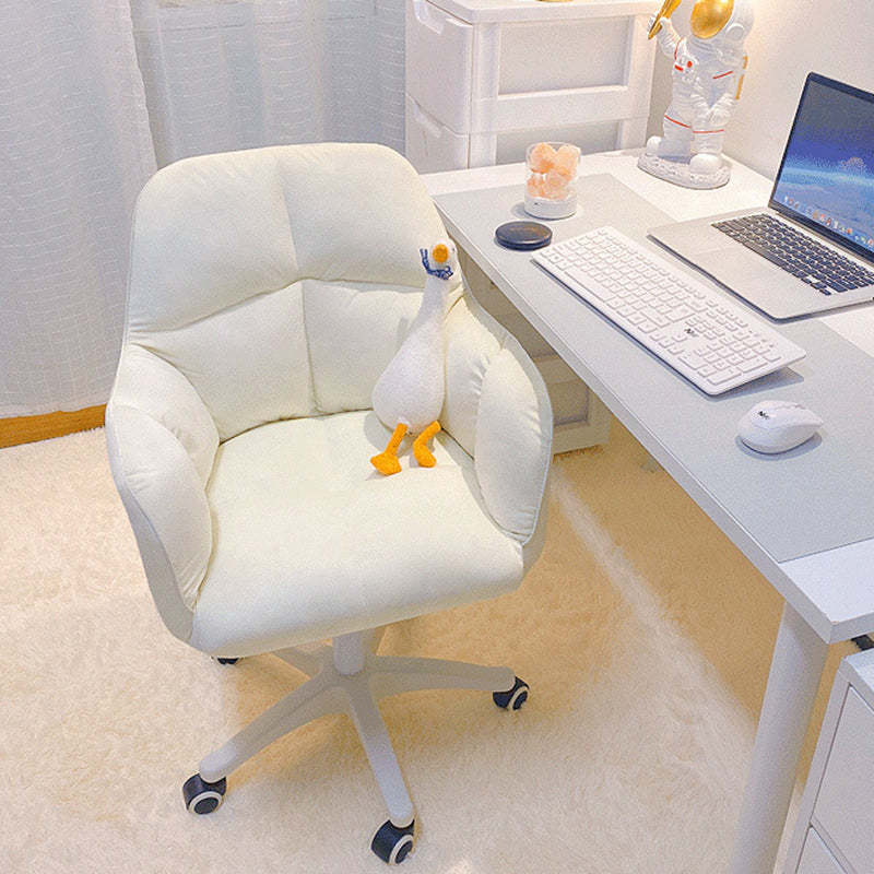 Contemporary Golden Velvet Desk Chair — Light Gray