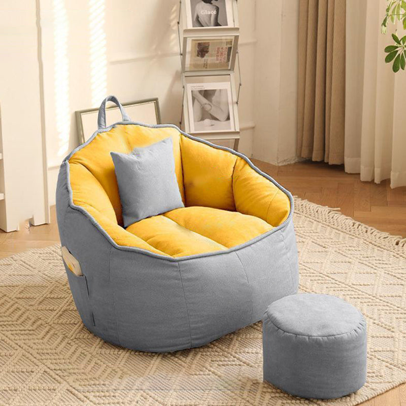 Scandinavian Round Leathaire Accent Chair