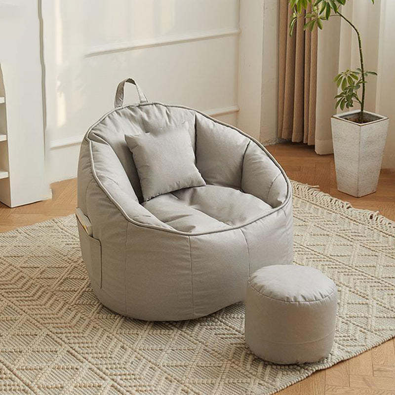 Scandinavian Round Leathaire Accent Chair
