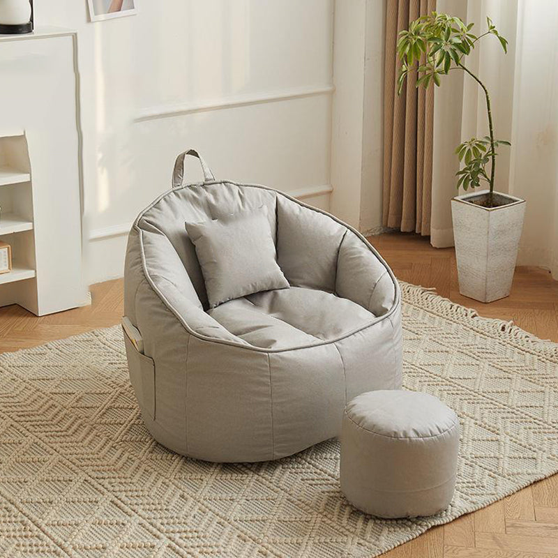 Scandinavian Round Leathaire Accent Chair