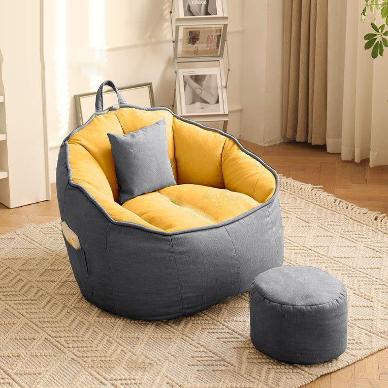 Scandinavian Round Leathaire Accent Chair