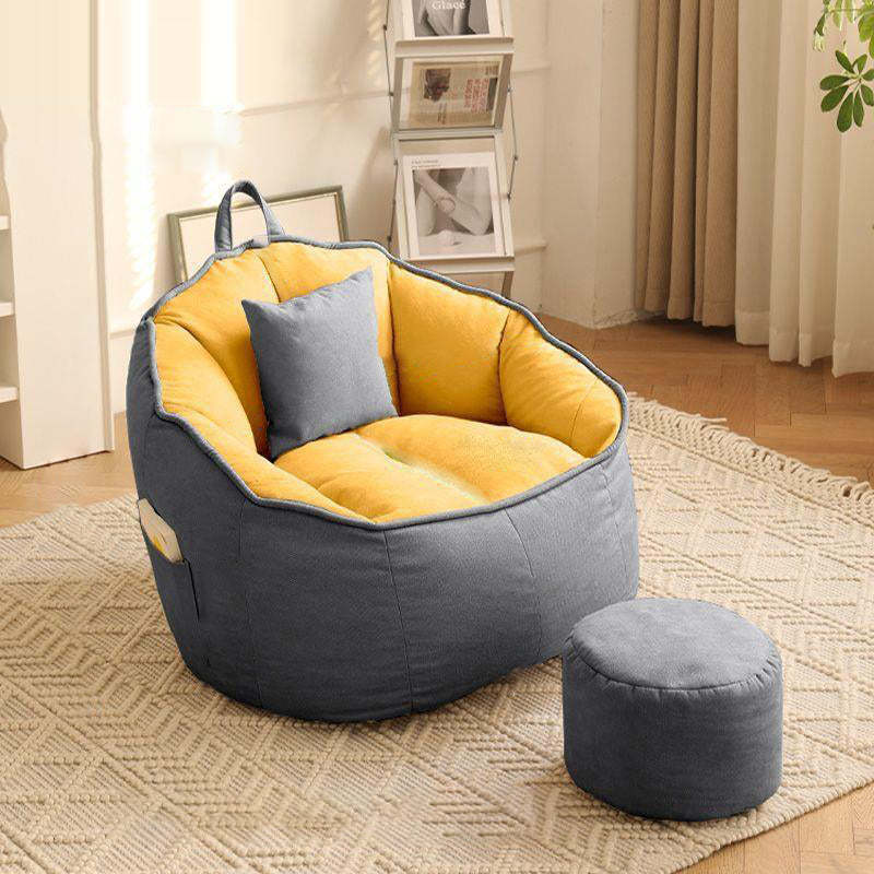 Scandinavian Round Leathaire Accent Chair