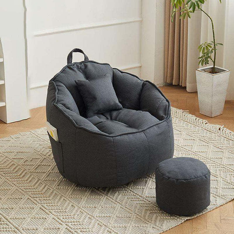 Scandinavian Round Leathaire Accent Chair