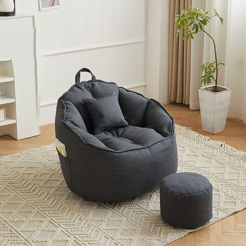 Scandinavian Round Leathaire Accent Chair