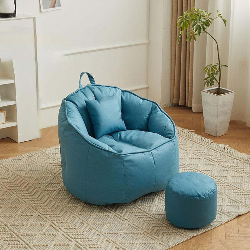Scandinavian Round Leathaire Accent Chair