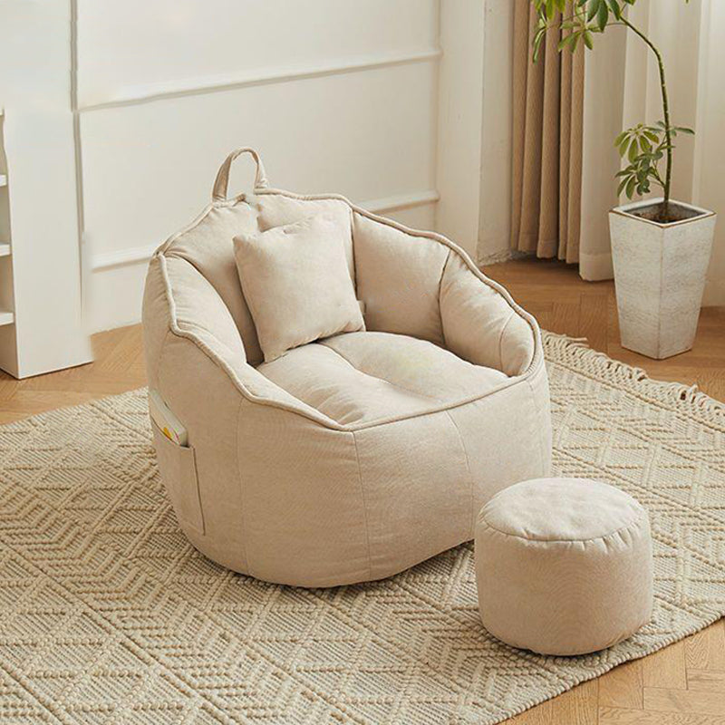 Scandinavian Round Leathaire Accent Chair