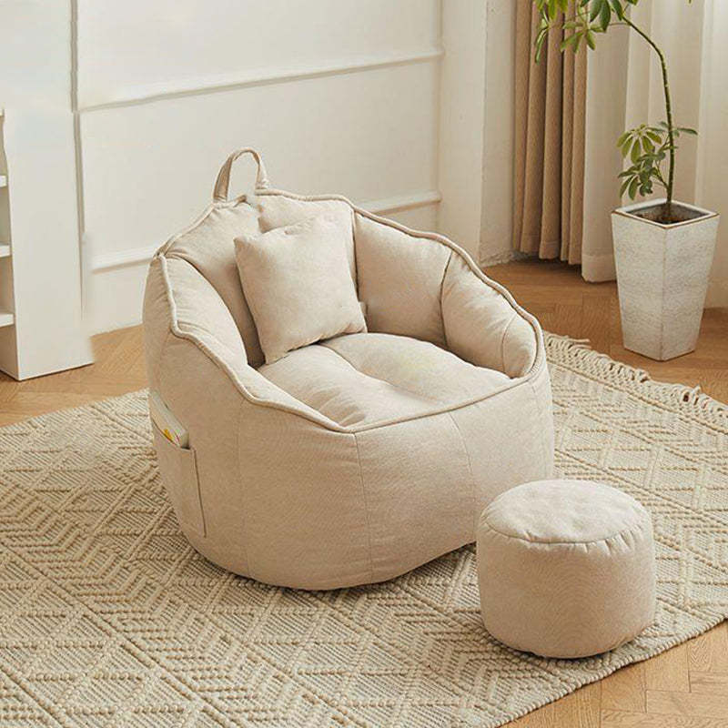 Scandinavian Round Leathaire Accent Chair