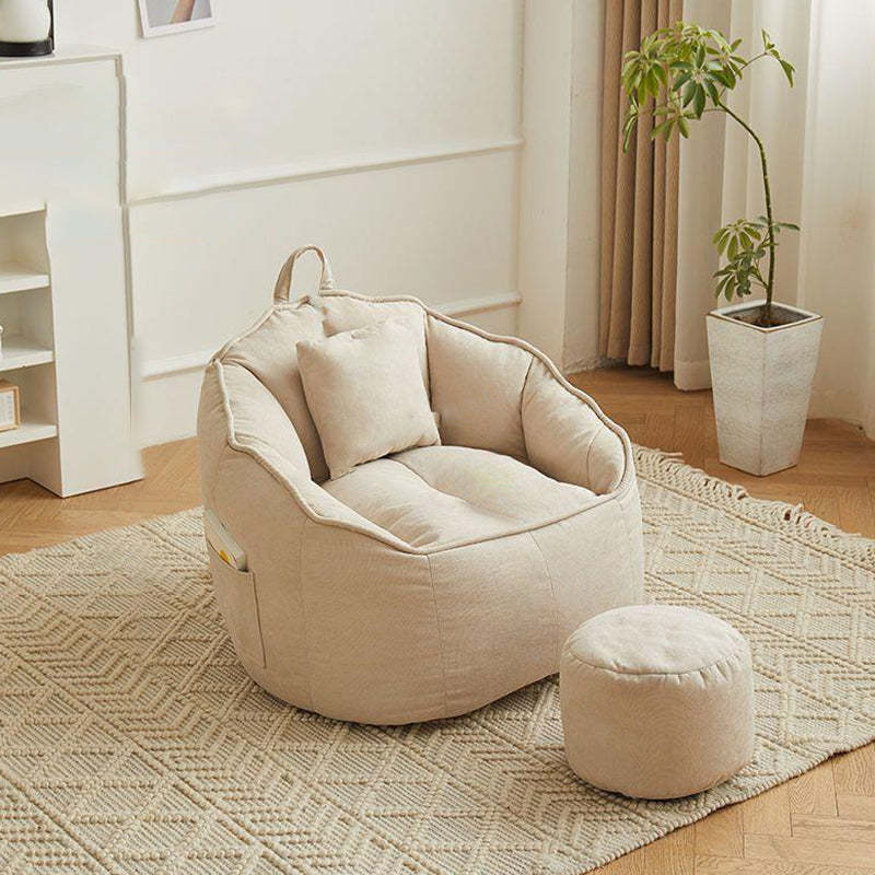 Scandinavian Round Leathaire Accent Chair