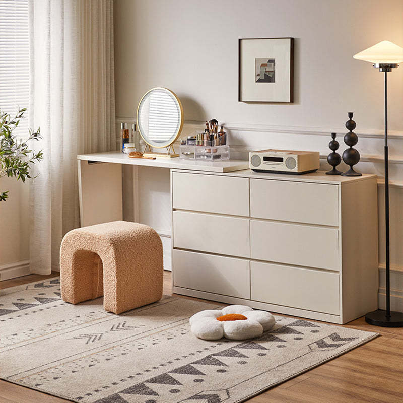 U-Shape Lambswool Wood Vanity Stool
