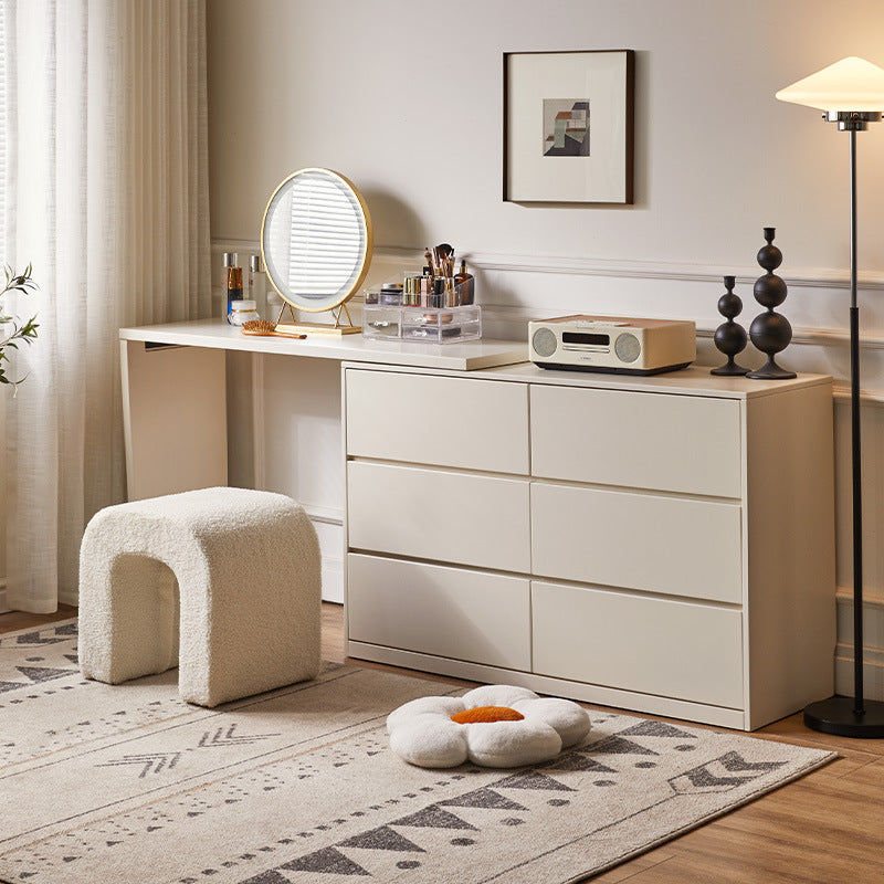 U-Shape Lambswool Wood Vanity Stool