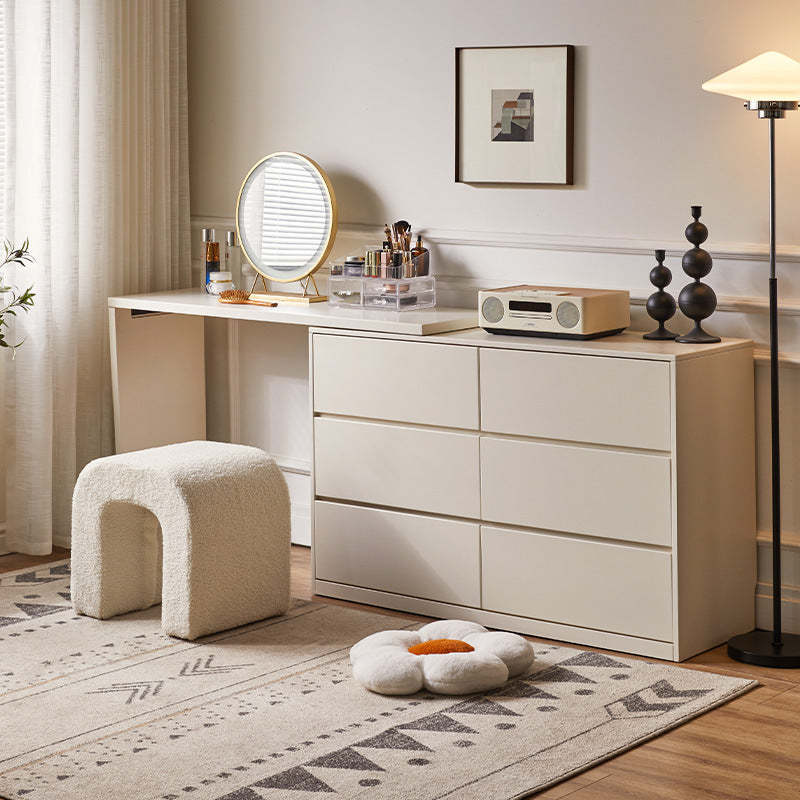 U-Shape Lambswool Wood Vanity Stool