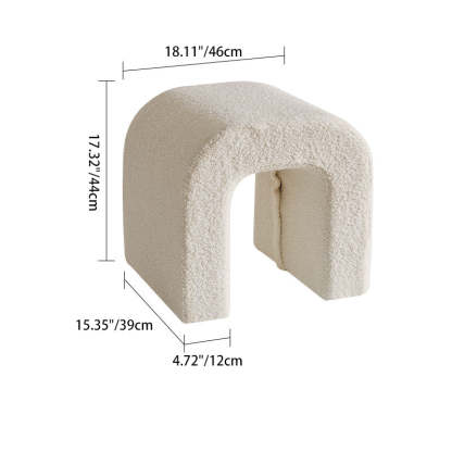 U-Shape Lambswool Wood Vanity Stool