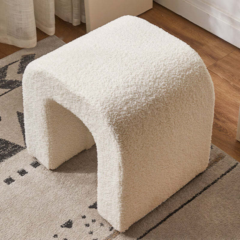 U-Shape Lambswool Wood Vanity Stool