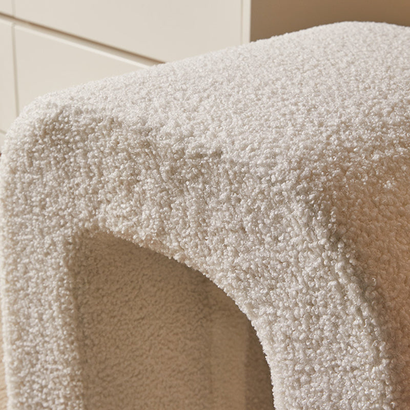 U-Shape Lambswool Wood Vanity Stool