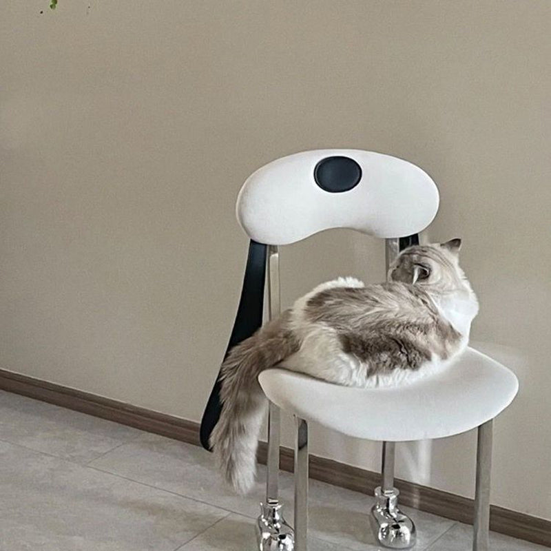 Eclectic Dog Leather Steel Dining Chair