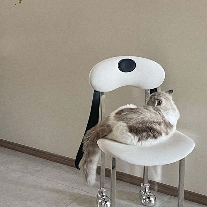 Eclectic Dog Leather Steel Dining Chair