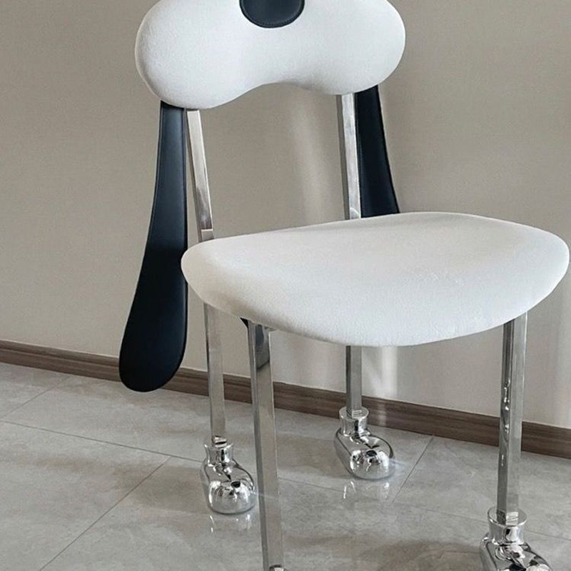 Eclectic Dog Leather Steel Dining Chair
