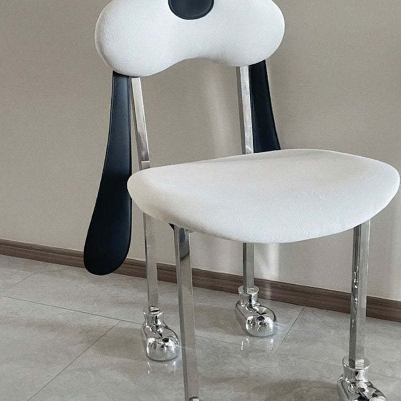 Eclectic Dog Leather Steel Dining Chair