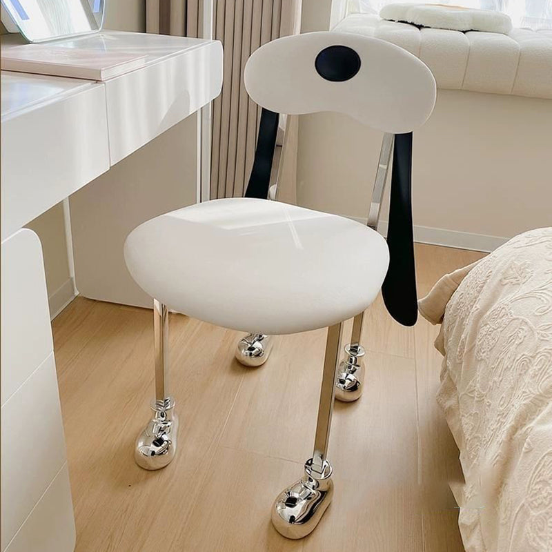 Eclectic Dog Leather Steel Dining Chair