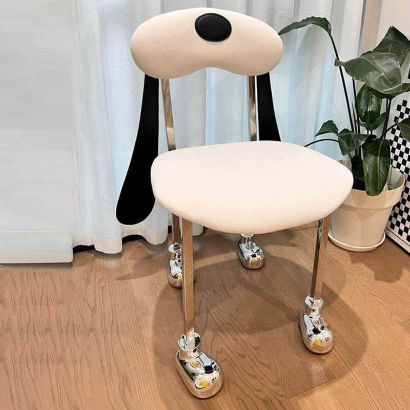 Eclectic Dog Leather Steel Dining Chair