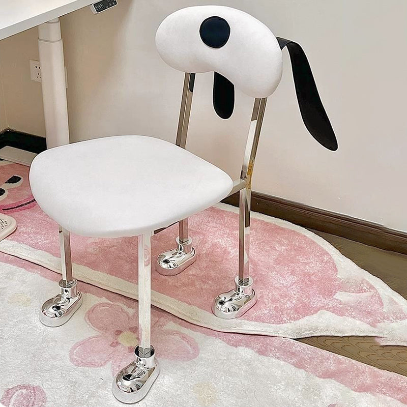 Eclectic Dog Leather Steel Dining Chair