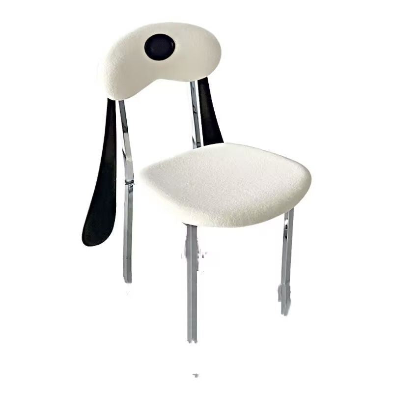 Eclectic Dog Leather Steel Dining Chair
