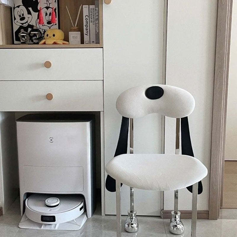 Eclectic Dog Leather Steel Dining Chair