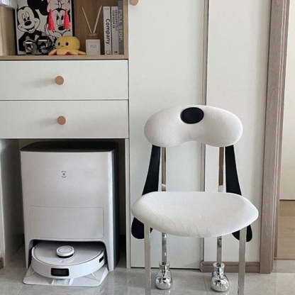 Eclectic Dog Leather Steel Dining Chair