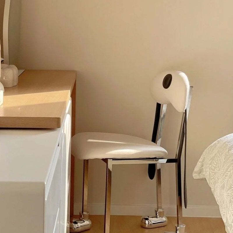 Eclectic Dog Leather Steel Dining Chair