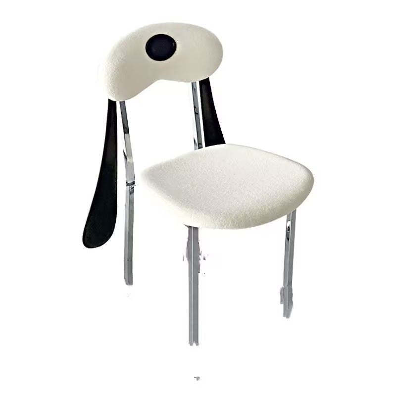 Eclectic Dog Leather Steel Dining Chair